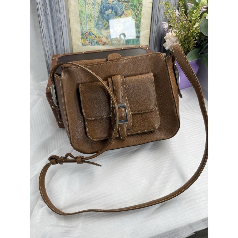 Vintage Joan & David Leather Shoulder Crossbody Mini Bag Purse Saddlebag